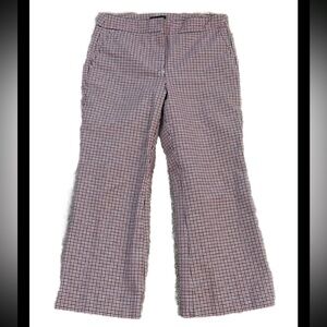 JCrew Ladies Red/Navy/White Check Design Cropped Pants Size 8